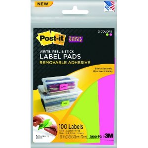 Post-It Storage Container Label Pads